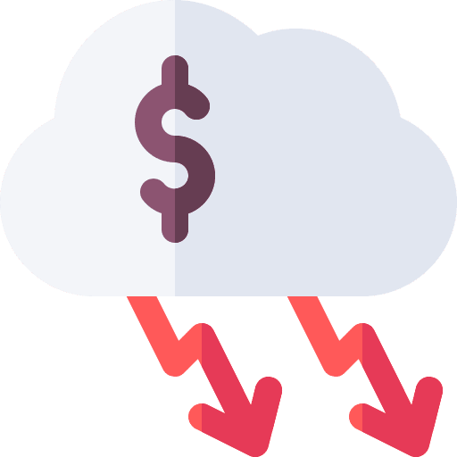 Storm banking recession money icon Storm banking recession money icon