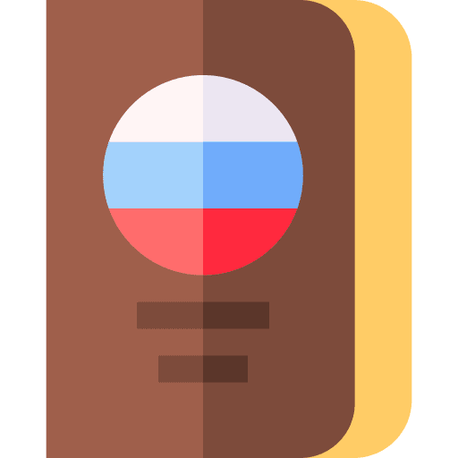 Passport identity russia document icon