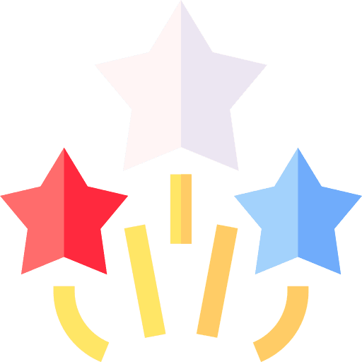 Stars fun firework birthday and party icon Stars fun firework birthday and party icon