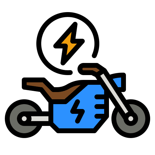 Electric motor charging electric motor motorbike icon
