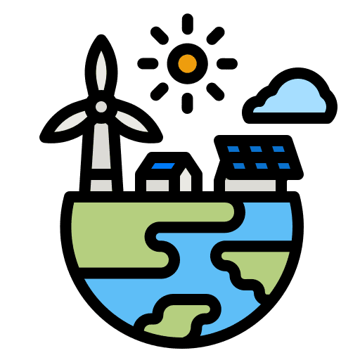 Ecology solar cell solar panel windmill icon Ecology solar cell solar panel windmill icon