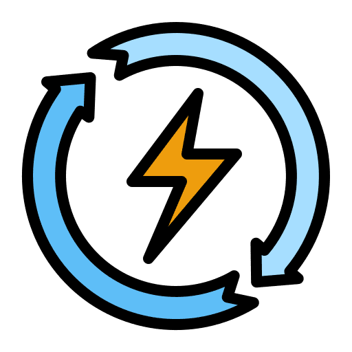 Renewable energy renewable energy power arrows icon