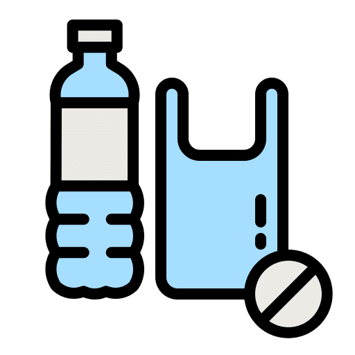 No plastic bottles signaling ecology no plastic bags icon No plastic bottles signaling ecology no plastic bags icon