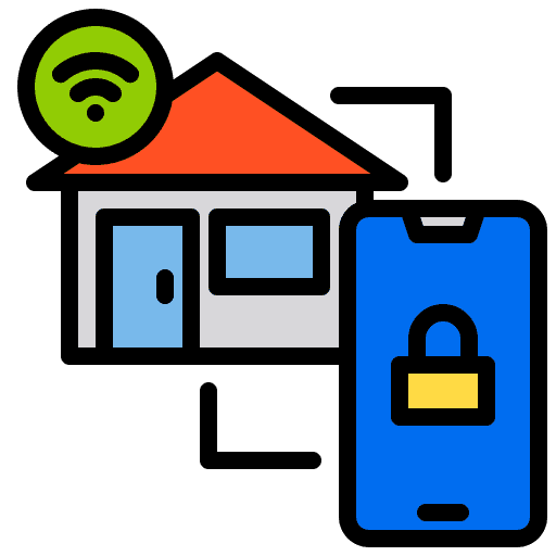 Lock lock mobile phone buildings icon