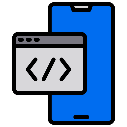 Coding development mobile programming icon Coding development mobile programming icon