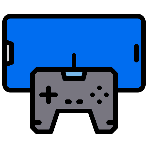 Joystick game smartphone mobile phone icon Joystick game smartphone mobile phone icon