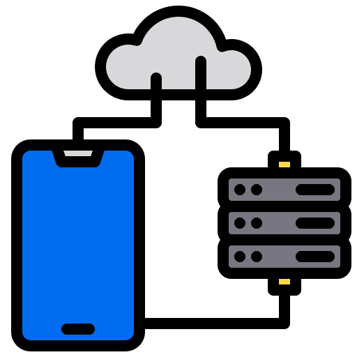 Server network cloud monitor icon Server network cloud monitor icon
