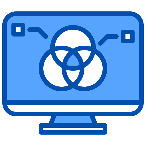 Color computer monitor rgb icon Color computer monitor rgb icon