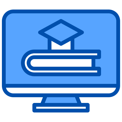 Education design computer graduation cap icon Education design computer graduation cap icon