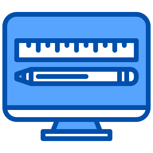 Monitor pencil screen graphic tool icon Monitor pencil screen graphic tool icon