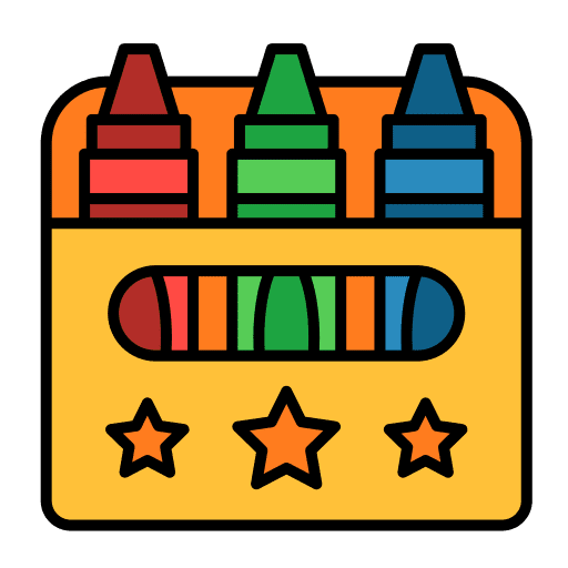 Crayons kids school crayons icon