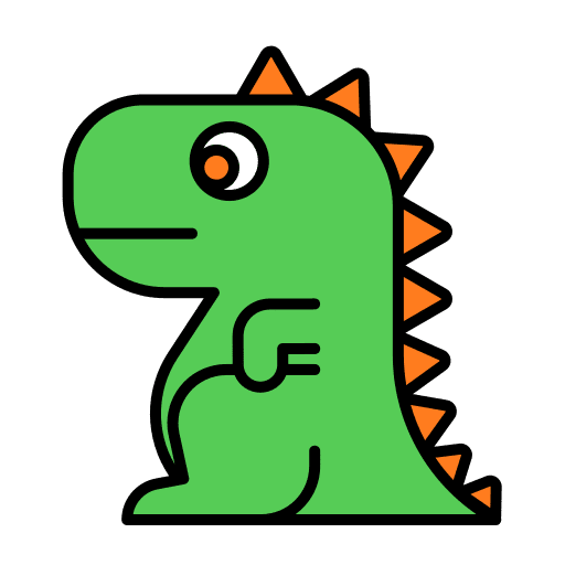 Dinosaur kid and baby toy doll icon