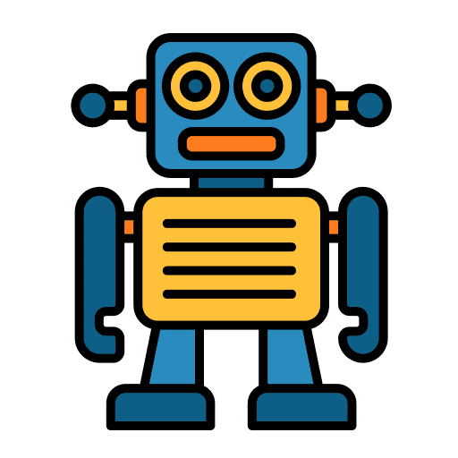 Robot metallic robotics kid and baby icon