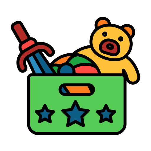 Toys box toys kid and baby icon