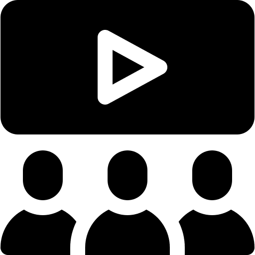 Audience movie video play button icon