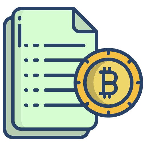 Document bitcoin invoice cryptocurrency icon