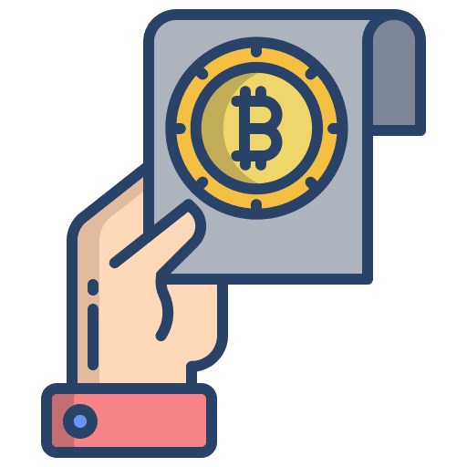 Bill bitcoin invoice payment icon