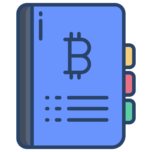 Book business school business and finance cryptocurrency icon