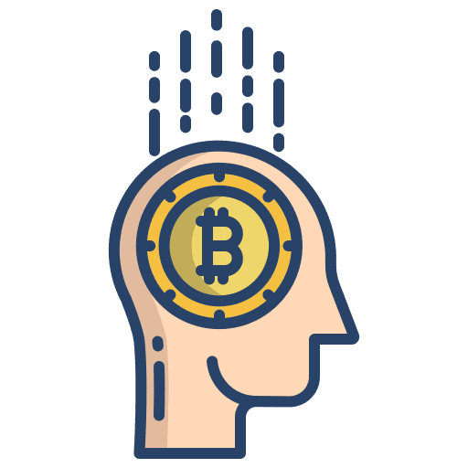 Head bitcoin currency business and finance icon