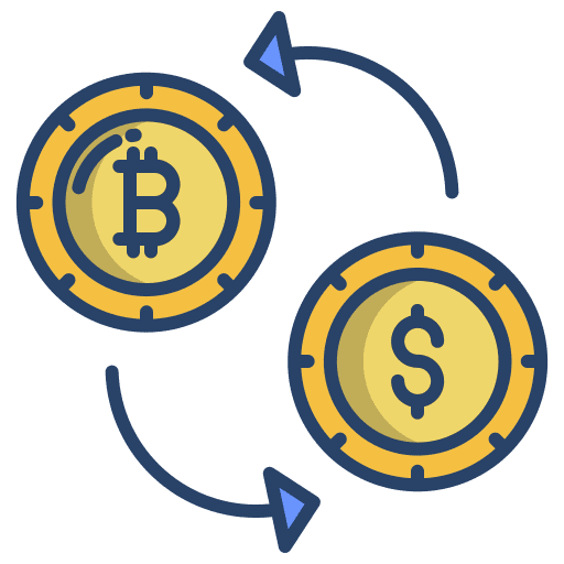 Transaction exchange dollar bitcoin icon