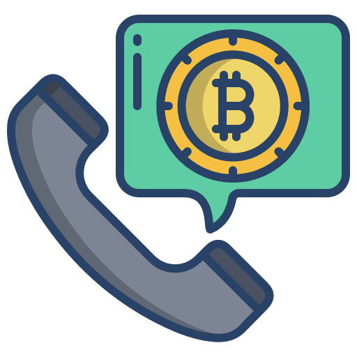 Call bitcoin cryptocurrency digital currency icon