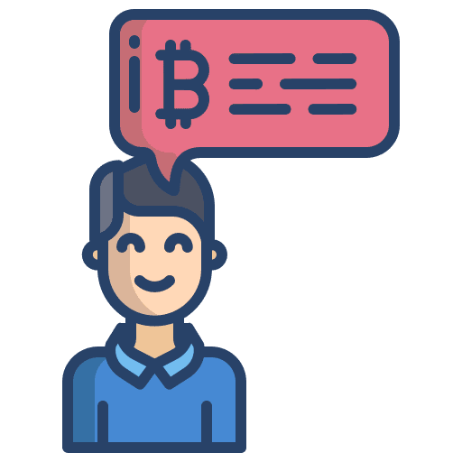 Chat bitcoin man chat icon
