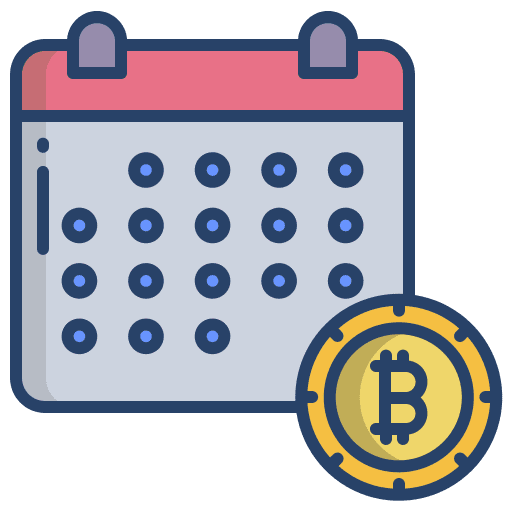 Date date time and date cryptocurrency icon