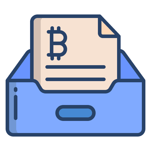 Inbox archive bitcoin office material icon