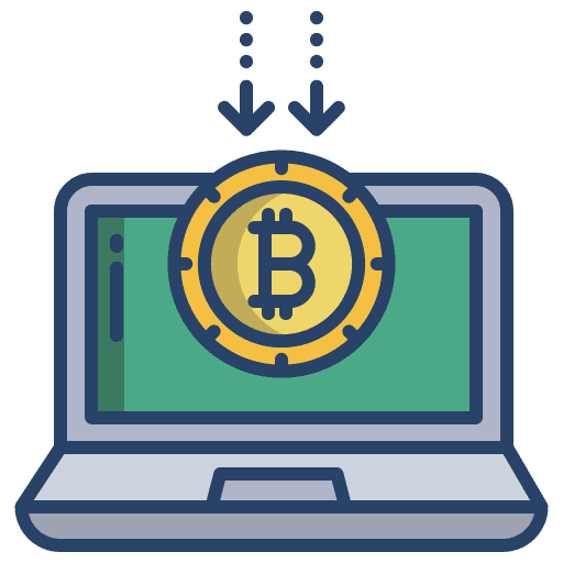Laptop keyboard commerce and shopping currency icon