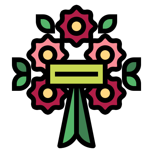 Flower bouquet cultures funeral decoration icon