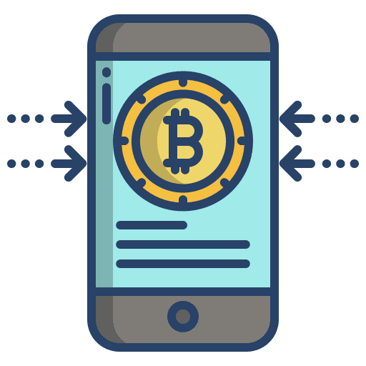 Phone electronics bitcoin business and finance icon