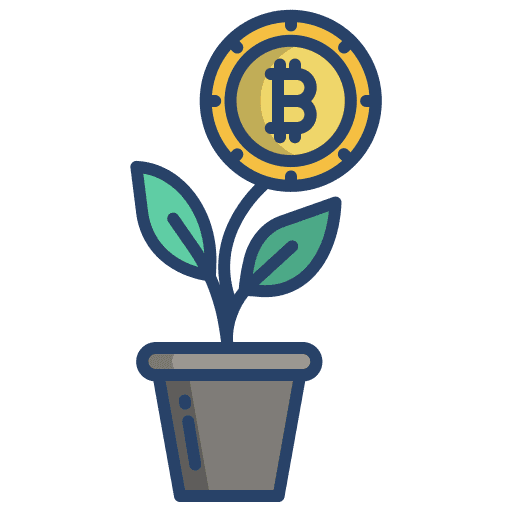 Plant grow up cryptocurrency sprout icon