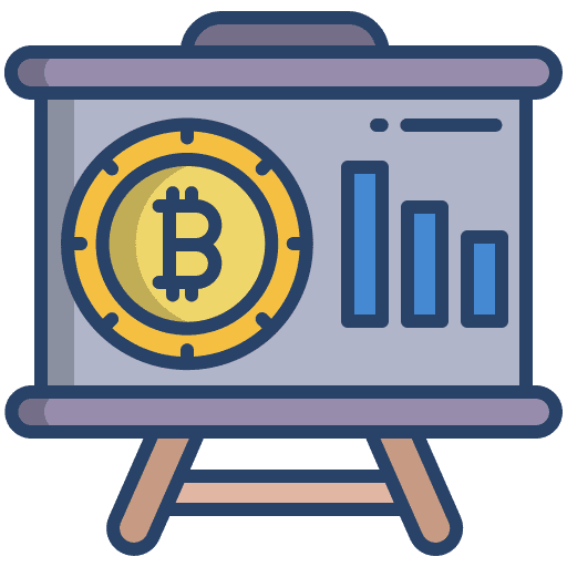 Presentation statistics business and finance bitcoin icon