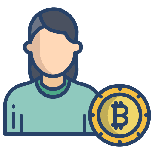 User profile cryptocurrency bitcoin icon