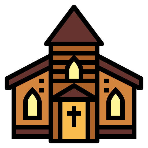 Church catholic architecture and city culture icon Church catholic architecture and city culture icon