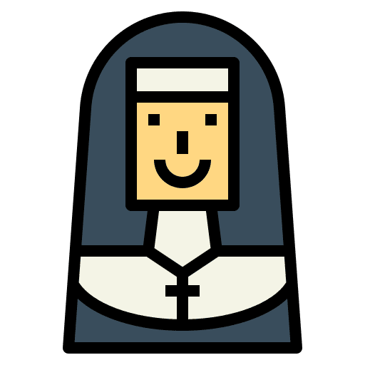 Nun woman professions and jobs religion icon Nun woman professions and jobs religion icon