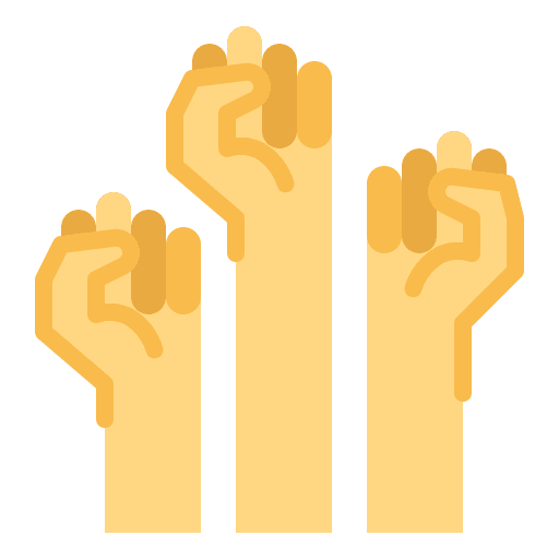 Solidarity hands and gestures solidarity charity icon