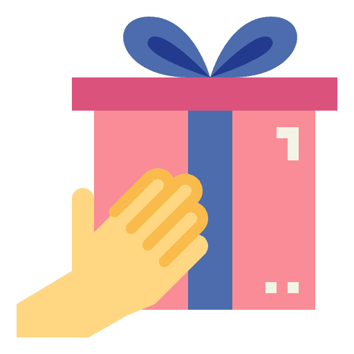 Gift box birthday and party gift box hand icon Gift box birthday and party gift box hand icon