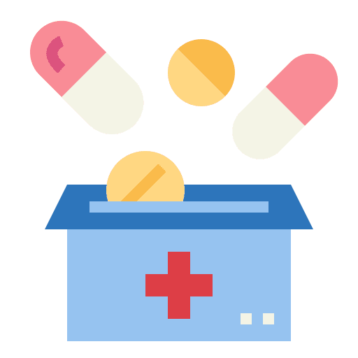 Medicine pills drugs medical icon