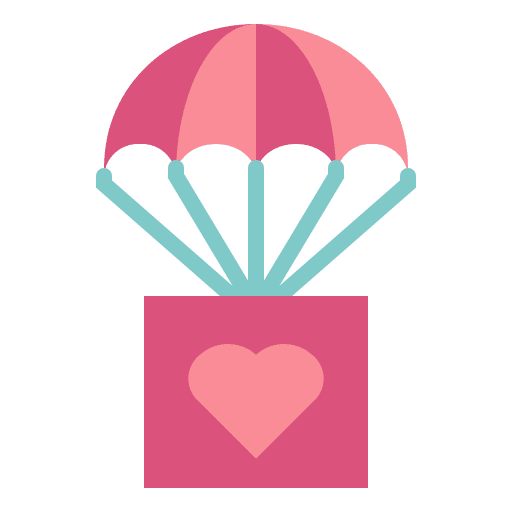 Parachute parachute packaging heart icon Parachute parachute packaging heart icon