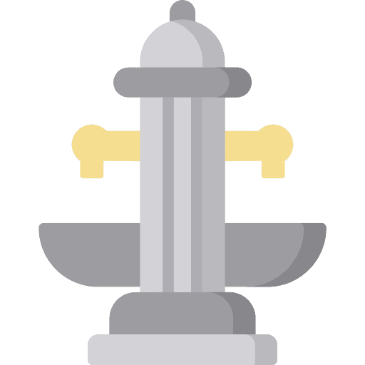 Fountain architecture and city building park icon Fountain architecture and city building park icon