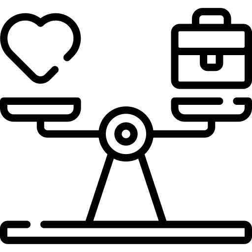 Balance heart balance justice scale icon