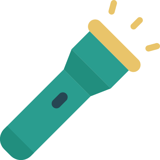 Torches exploration flashlight illumination icon
