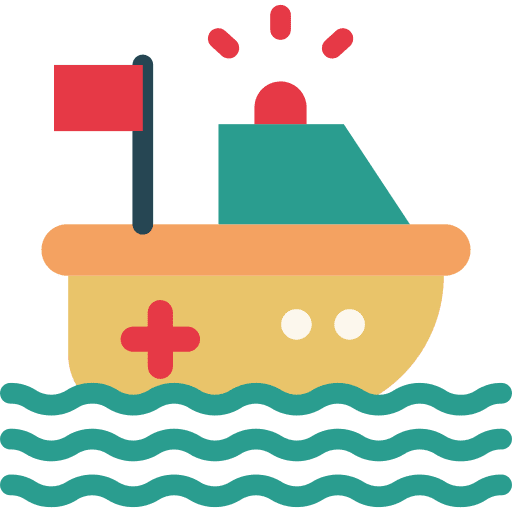 Rescue boat rescue transportation holidays icon Rescue boat rescue transportation holidays icon