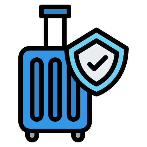 Travel insurance baggage insurance security icon