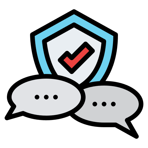 Contact negotiating chat bubbles guarantee icon Contact negotiating chat bubbles guarantee icon