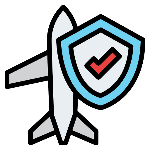 Insurance airplane flight airport icon Insurance airplane flight airport icon