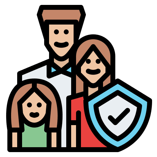 Life insurance protected couple protection icon Life insurance protected couple protection icon
