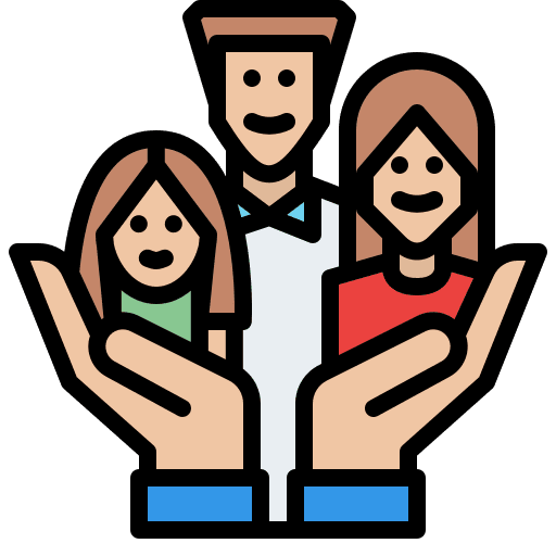 Life protection family people coverage icon Life protection family people coverage icon
