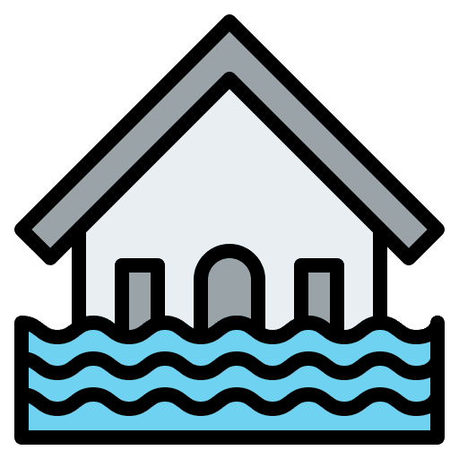 Flooded house security house nature icon Flooded house security house nature icon